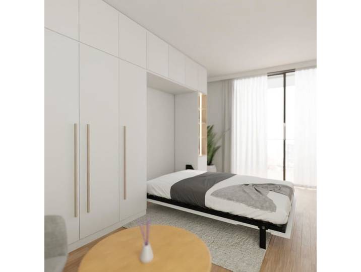 Wallbedking Morphy Integrated Lit Escamotable Rabattable et Gain de Place Modulaire et Pliant 135x190 cm Vertical