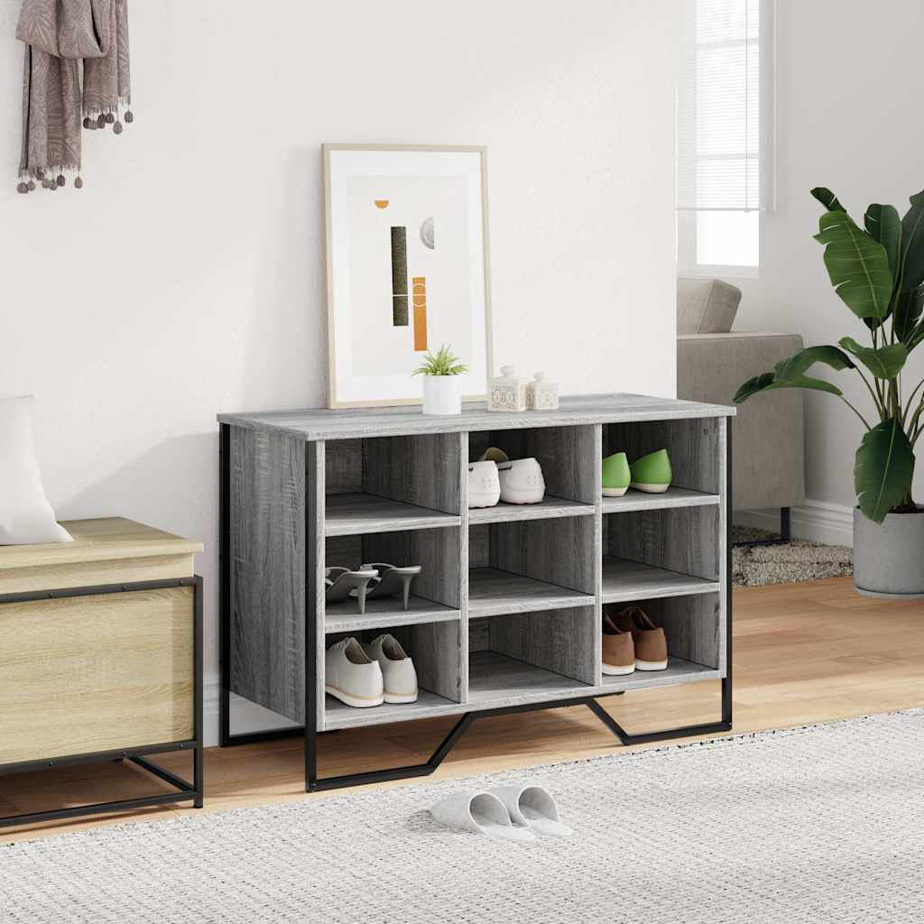 Latitude Run 9 Pair Shoe Storage Cabinet Grey Sonoma 9