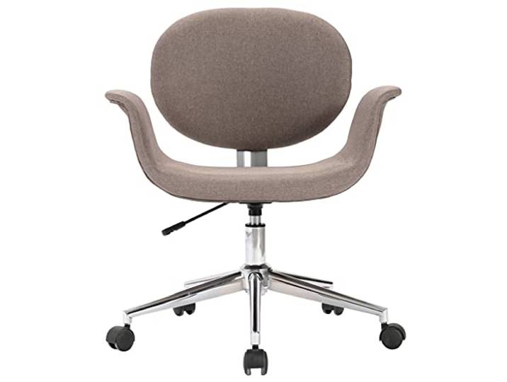 KTHLBRH Drehbare Esszimmerstühle 4 Stück Taupe aus Stoff Um 360 Grad drehbar, Höheneinstellung, Metallbasis, Rollen, Büro