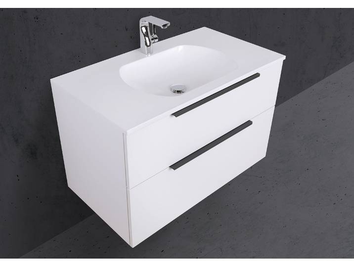 Badmöbel Set Modica 90 cm mit Evermite Waschtisch, Made in Germany