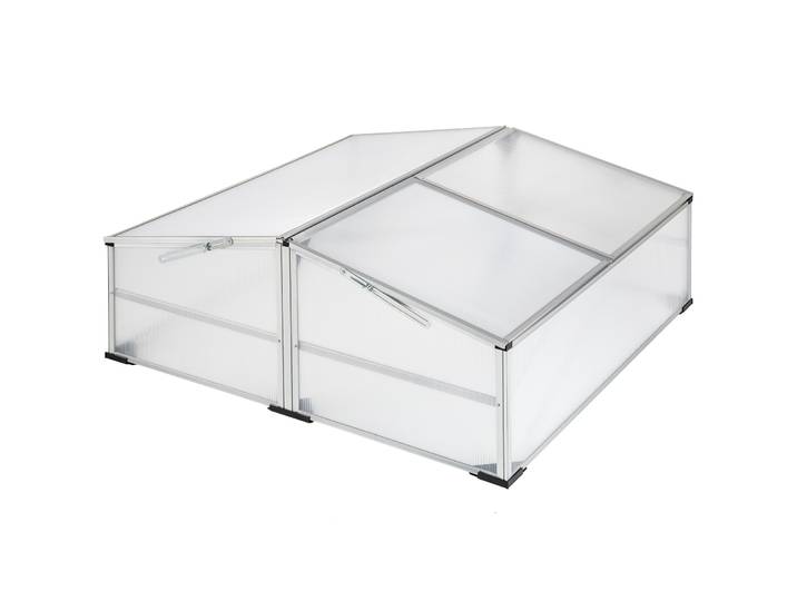 Mini serre en aluminium - 102 x 102 x 41 / 31 cm