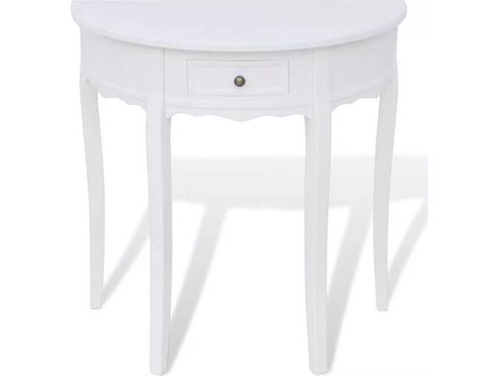 Magnifique Table console avec tiroir Demi-ronde Blanc