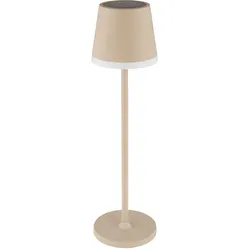 Tischleuchte Solarleuchte Außenlampe sandfarben Terrassenleuchte Tischlampe Balkon IP44 Spritzwasserfest Akku , LED warmweiß, DxH 11x41 cm