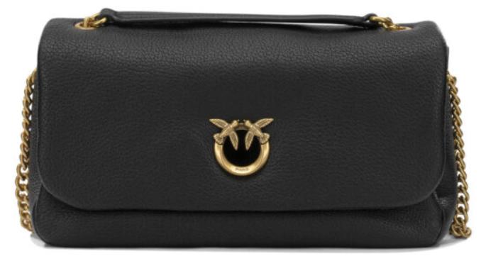 PINKO Love Bag Lammleder genarbt schwarz Love Birds