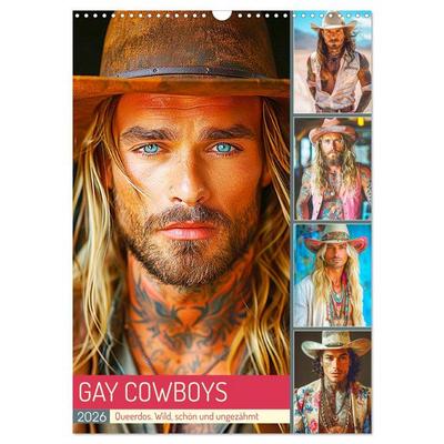 Gay Cowboys. Queerdos. Wild, schön und ungezähmt (Wandkalender 2026 DIN A3 hoch), CALVENDO Monatskalender