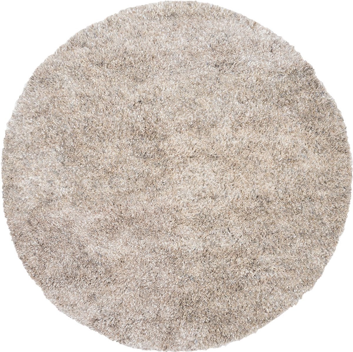 Vloerkleed Zumba Beige Rond ø160 cm - Hoogpolig Wollen Design Vloerkleed