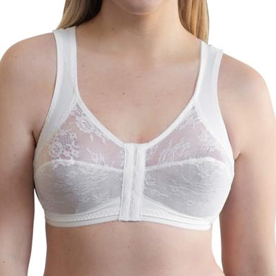 Plus Size Women's Front Closure Back Support Bandeau Bra by Rago in White (Size 40 DDD)