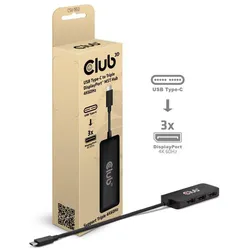 Club 3D USB Typ-C auf Dreifach DisplayPort MST Hub 4K60Hz
