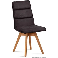 ESSZIMMERSTUHL drehbar (6er-Set) Doris 47x92x60 Eiche geölt/Espresso