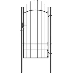 vidaXL Gartentor mit Schloss Grau 200 x 100 cm 100 x 200 cm Stahl