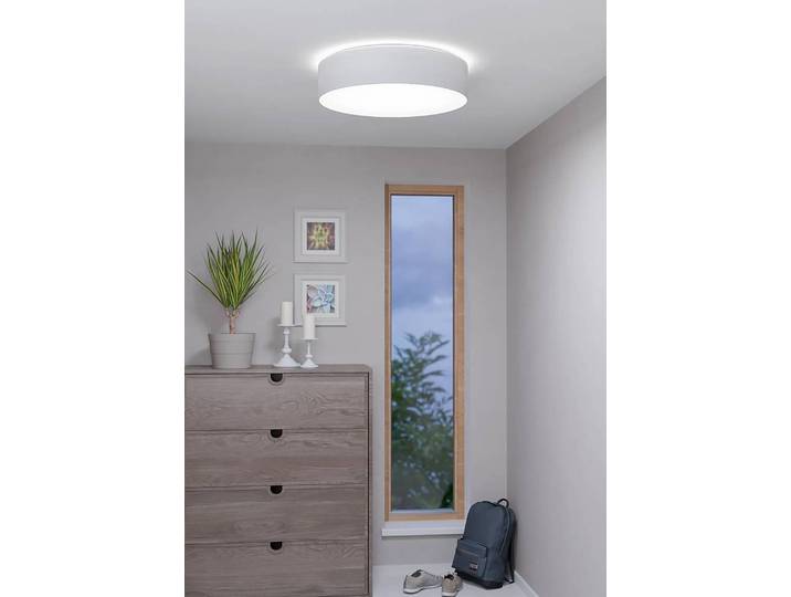 Deckenleuchte Romao-Z Ø 57cm Weiß/Weiß Mischgewebe LED LED-Platine