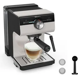 Krups Authentic XP381B, Siebträgermaschine, Grau, Schwarz