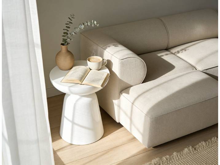 WILLIAMSPACE Couchtisch Meta Runder Beistelltisch aus Fiberglas, Moderner Design-Tisch (1 St)