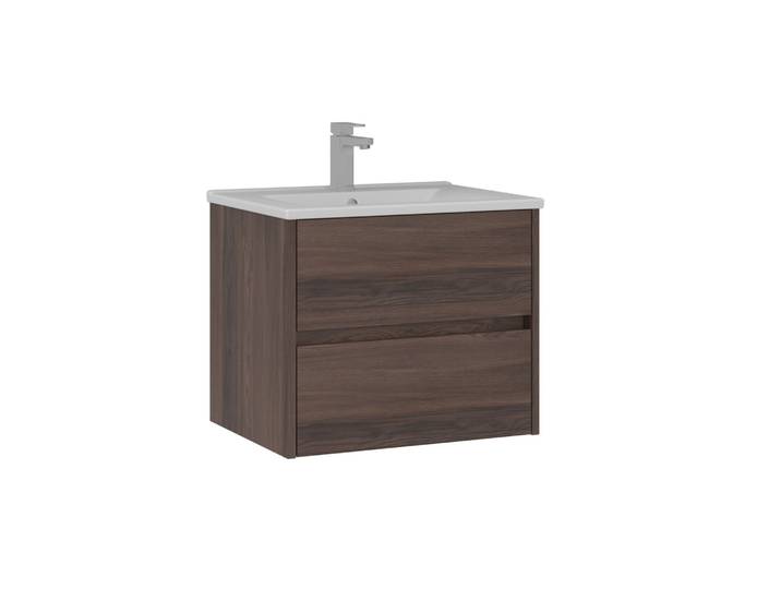 Meuble Vasque \ side 65 V2\ - 65 X 45 X 52 Cm - Dark Walnut
