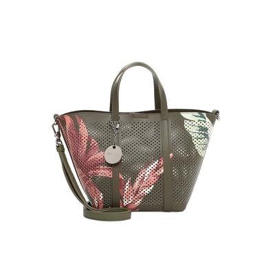 Shopper TAMARIS "Shopper TAS Kendra", Damen, Gr. B/H/T: 36cm x 21cm x 12cm 0, grün (khaki 910), Polyurethan, Taschen Shopper