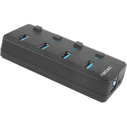 Genesis MANTIS USB 2.0 Type-B (USB-A, 4 Ports), Dockingstation + USB Hub, Schwarz