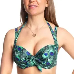 Missya Rose Bikini Strapless Halterneck Print Grün E 80 Damen
