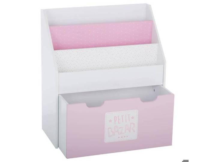 Bibliothèque enfant à roulettes rose H70cm - Atmosphera createur d'interieur