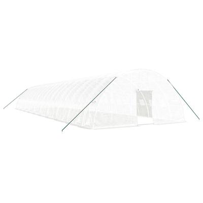 Helloshop26 - Gewächshauszelt für Pflanzen Blumen und Gemüse mit Stahlrahmen 120 m² 20 x 6 x 2,85 m weiß