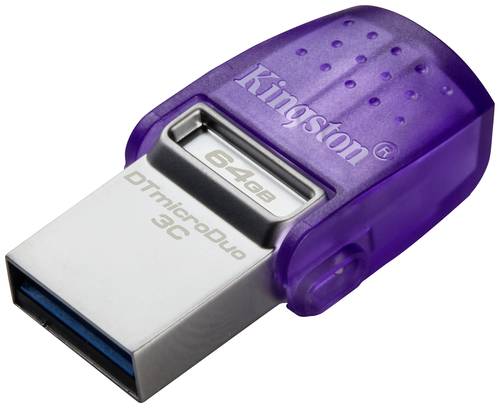 Kingston DataTraveler microDuo 3C USB-Stick Retail 64GB Edelstahl, Violett DTDUO3CG3/64GB USB-A (USB 3.2 Gen 1), USB-C