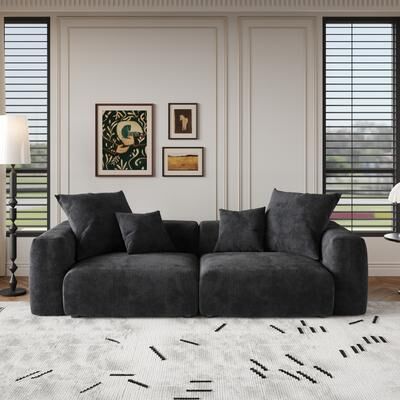 AVEX HOME 102'' Corduroy Loveseat Sofa Large Modular Cloud Couch