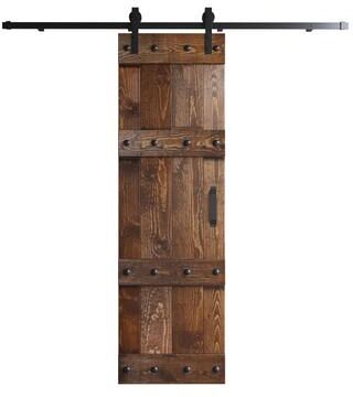 Coast Sequoia Inc Coast Sequoia 24in./30in./36in. x 84in. Castle Series Pine Wood Sliding Barn Door With Hardware Kit