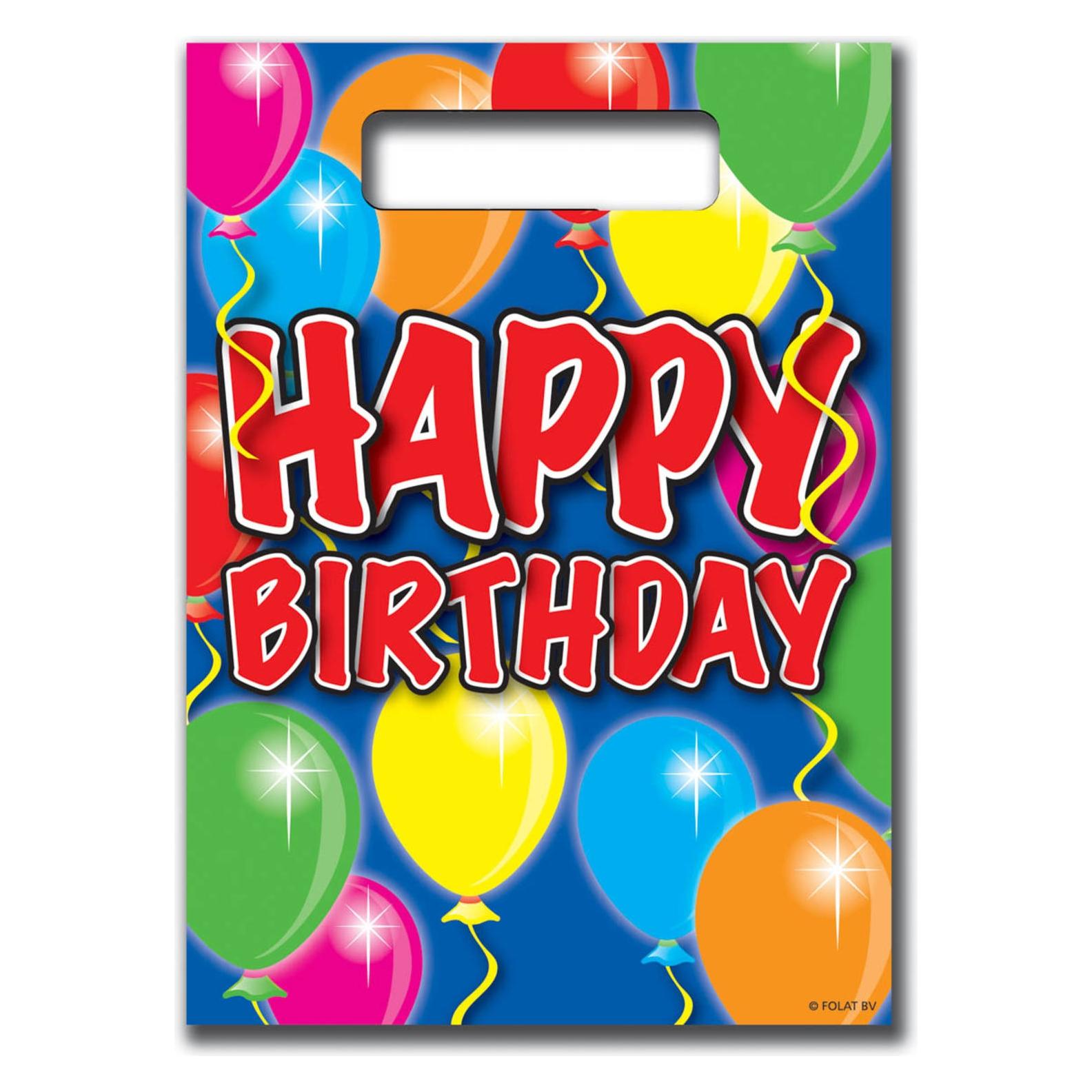 Folat Teil Taschen Luftballons Happy Birthday (8x) (04528)