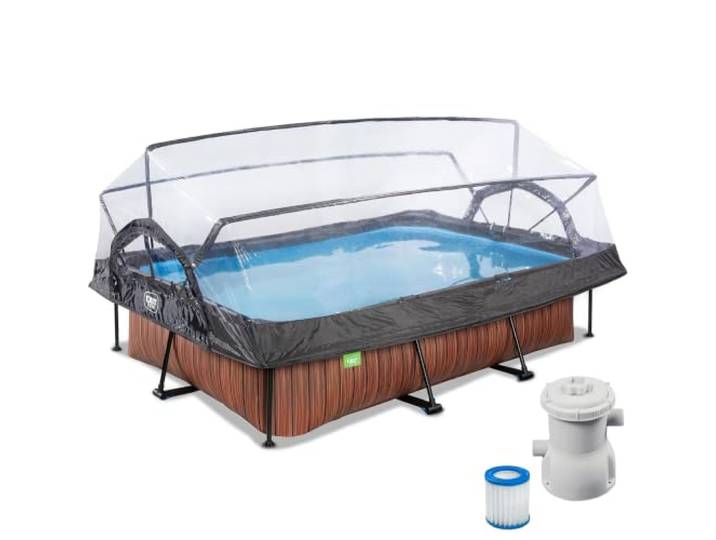 EXIT Toys Aufstellpool Rechteckig 300 x 200 x 65 cm Garten mit Filterpumpe