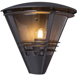 Wandleuchte anthrazit Außenlampe Garten Fassadenleuchte, Retro LED Filament, Aluminium Kunststoff klar, 7W 806m warmweiß, LxH 27 x 25 cm