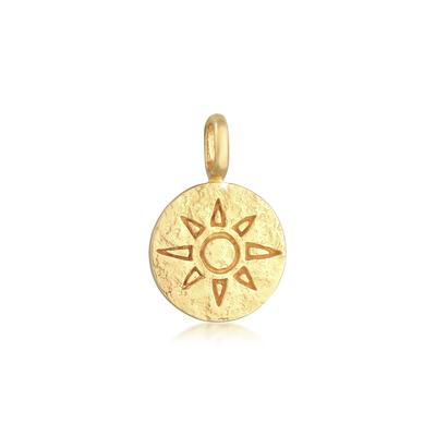 Medallionanhänger ELLI "Anhänger Sun Elli 925 Silber" Gr. 18, gold, Schmuckanhänger, Damen, Silber 925 (Sterlingsilber)