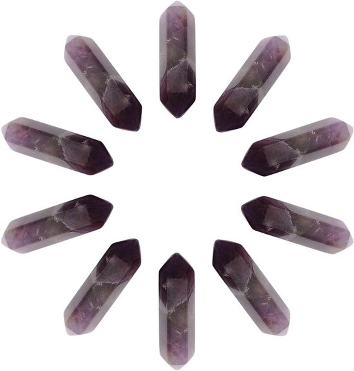 Amethist Kristal Punten Zeshoekige Quartz Edelstenen voor Sieraden en Meditatie