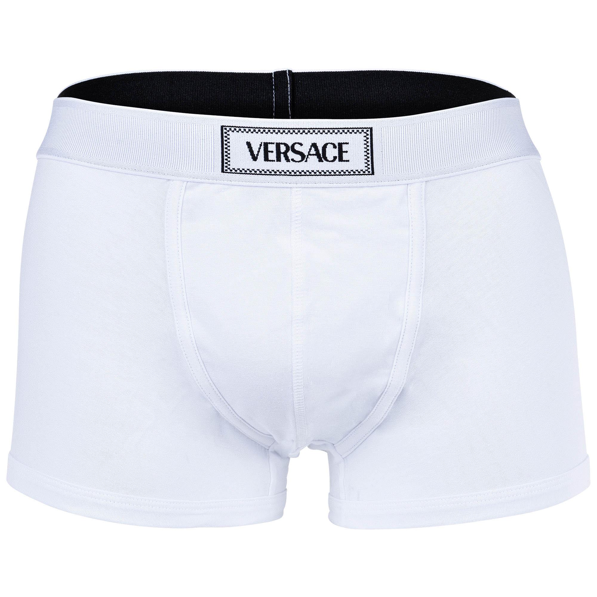 Versace Korte Trunk Jersey Katoen Topekaelastic Canete Logo Boxershorts