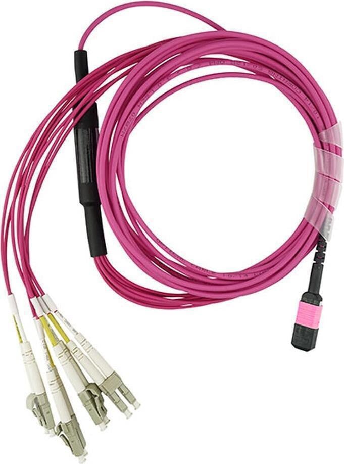 BlueOptics EMC CBL-MPO12-4LC-OM4-7M MPO/UPC naar 4x LC Duplex/UPC OM4 Glasvezelkabel, 7,5 meter