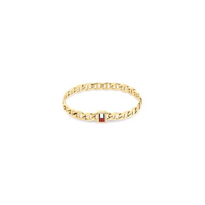 Armband TOMMY HILFIGER "OCEANIC", gold (gelbgoldfarben, blau, weiß, rot), Armbänder, Damen, 19cm, Edelstahl, Armband