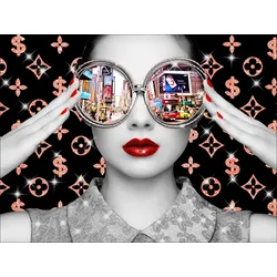 Glasbild BLING BLING NEW YORK (BHT 60x80x1,30 cm) - BHT 60x80x1,30 cm