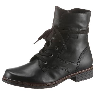 Schnürstiefelette GABOR, Damen, Gr. 37, wärmend, schwarz, Kalbsleder, Schuhe Schnürstiefelette, Schnürboots, Businessschuh mit Blockabsatz