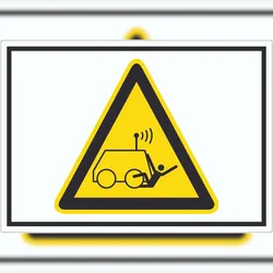 HB-Druck Warnung vor Überrollen durch ferngesteuerte Maschine Symbol Aufkleber A8 (52x74mm)