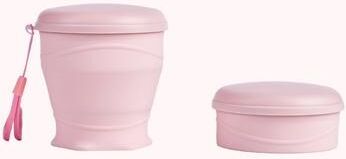 Cozy Casa Charm Collapsible Silicone Travel Cup With Lid For Camping And Everyday Use pink