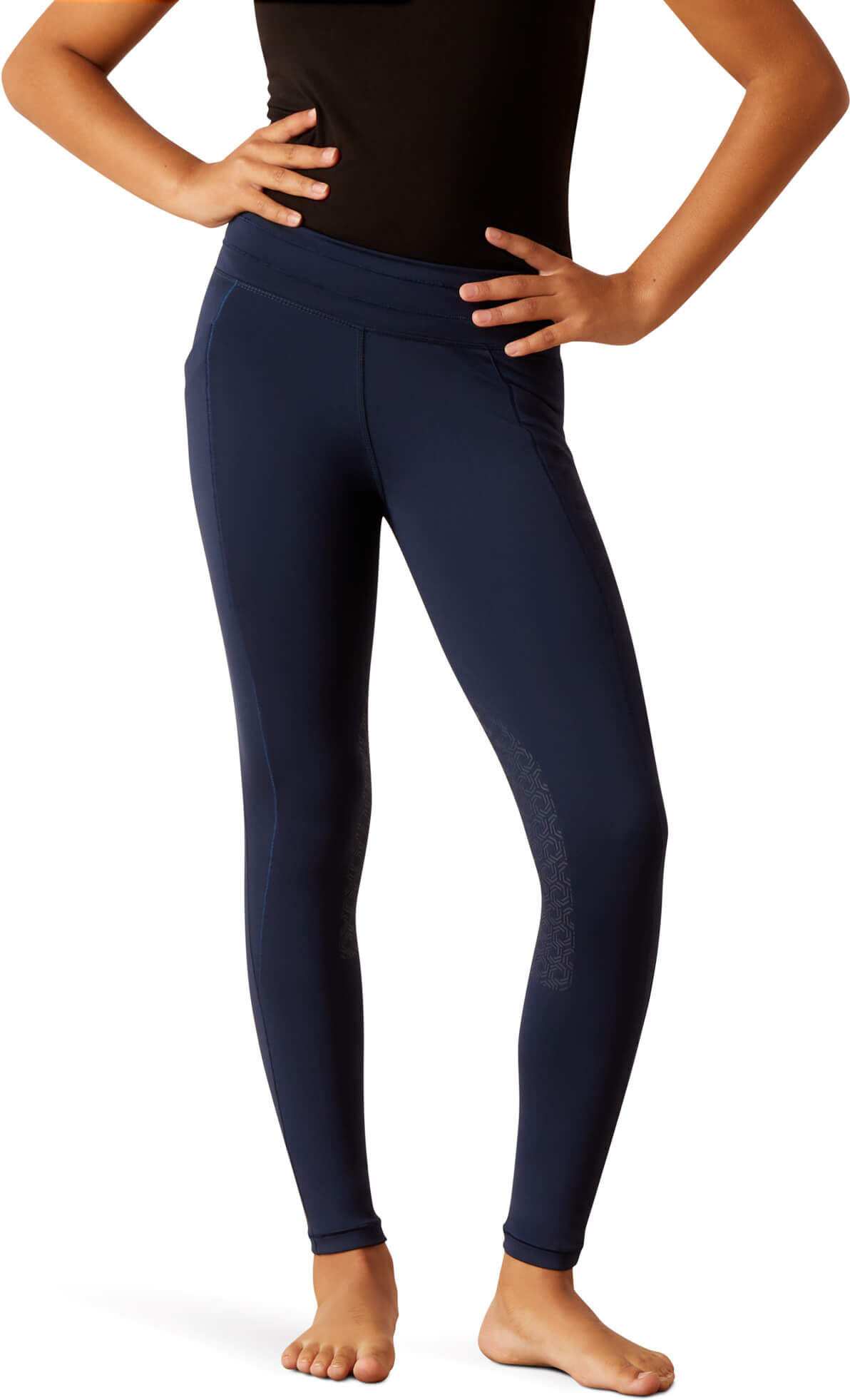Kid's Eos 2.0 Knee Patch Tight in Navy, Size: Large Regular by Ariat