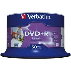 DVD+R4,7 VER50PN - Verbatim DVD+R 4,7GB, 50-er, Inkjet printable
