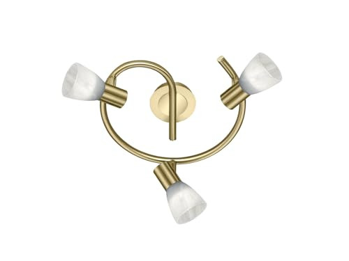 Trio Leuchten Levisto LED plafondlamp in messing goud met wit glas