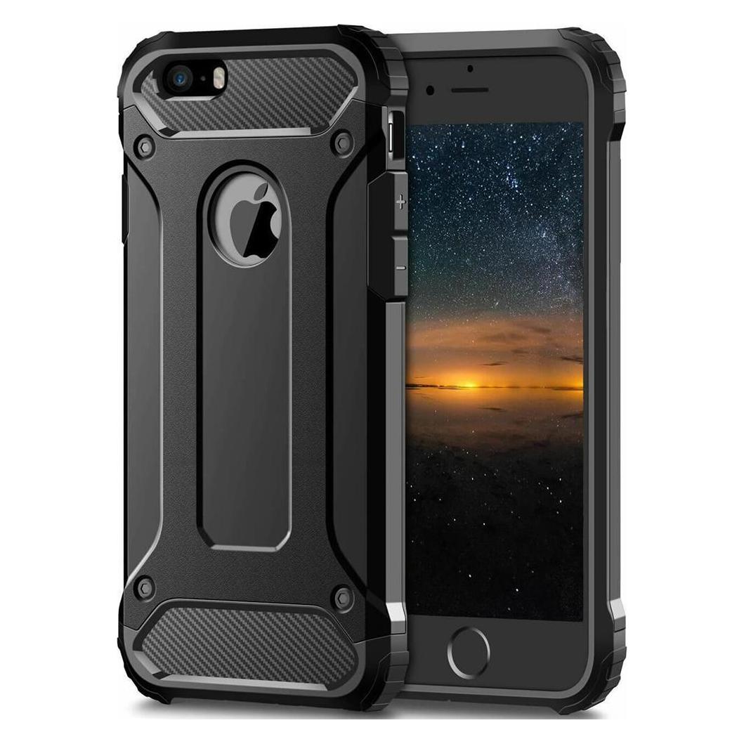 Techsuit - Hybrid Armor - iPhone 5 / iPhone 5s / iPhone SE - Black (Apple iPhone 5, Apple iPhone 5s, Apple iPhone SE) (56337393)