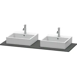 Duravit XSquare Konsole XS063GB4949 140x55cm, mit zwei Ausschnitten, Graphit matt