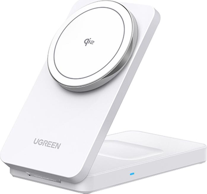 Ugreen W706 15W 2-in-1 draadloze oplader wit