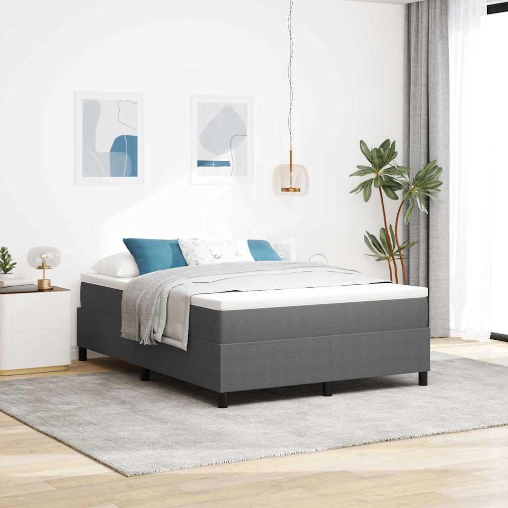 vidaXL Boxspringbett Hellgrau und Wei? 140 x 190 cm Cordstoff