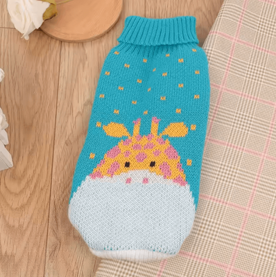 Inspire Curations CozyPaws Winter Knit Sweater Vest For Cats blue Deer s