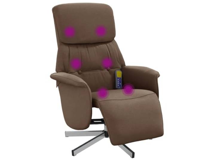 vidaXL Massagesessel mit Fußteil Braun Stoff