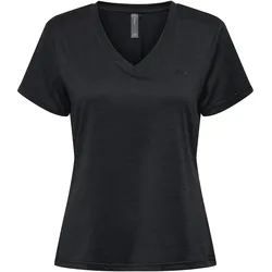 Only Play, Damen, Sportshirt, Sportshirt Core Life mit kurzen Ärmeln & V-Ausschnitt (XL), Schwarz