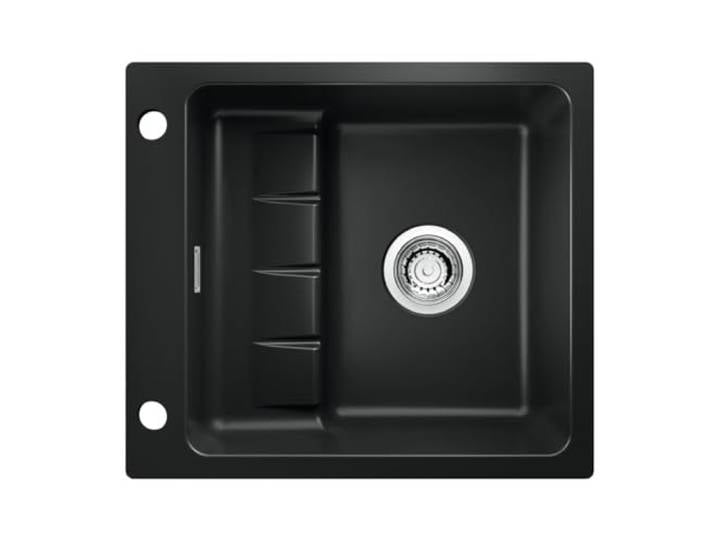 NABER 1091013 Einbauspüle flächenbündig PickUP F mit Premium-Drehexzentergarnitur, ab 600 mm Schrankbreite, Keramik, Nero