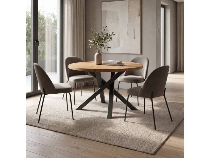 Runder Aster-Tisch aus Massivholz 130 cm Danzz